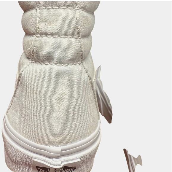 VANS Sk8-Hi Men's 10/W11.5 True White Sneakers Leather Cuff Canvas Skate Shoes - Picture 9 of 16